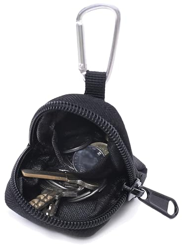 GMYIAK Coin Purse mit Reißverschluss, Change Purses kleine Organizer Taschen Canvas für zu Hause, Münze Geldbeutel Schlüsselanhänger Taschen für Taille Pack (Schwarz)