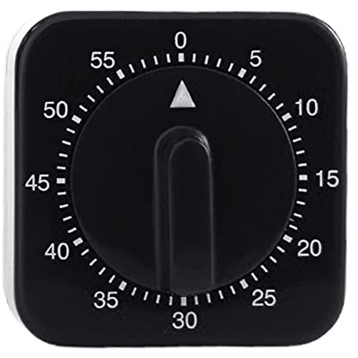 LKOOFHNM Minuteur mécanique de 60 minutes pour la cuisine, la pâtisserie, la gym, l'étude, le compte à rebours visuel pour la gestion du temps, minuteur de cuisine manuel pour la cuisine