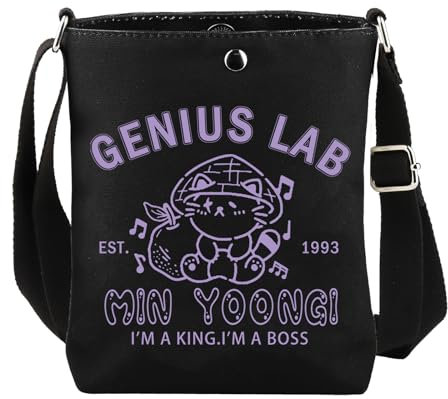 AKTAP Bangtan Boys Merchandise Gift Genius'Lab Inspire Tote Bag AgustAlbum Kpop Merch Army Gift for M-Yoongi Fans Stuff, Genius'lab Inspire Crossbody Bag