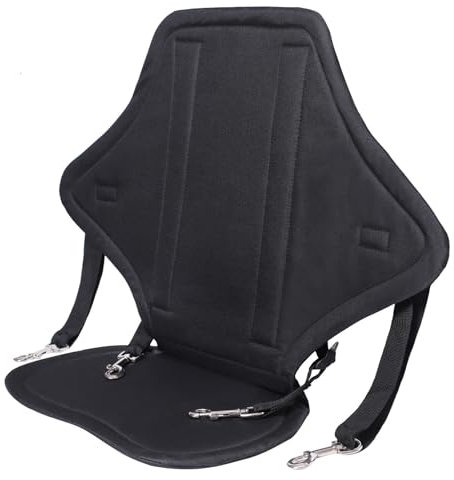 Lawnrden Kayak Seat with Back Support Nylon Adjustable Canoe Seat with Snap Hooks Detachable Reusable Paddle Board Seat with Storage Bag Kayak Accessories, Canoe Seat