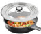 HOMURY Universal Lid for Pans, 24 cm - 30 cm Glass Lid for Pots with Stainless Steel Edge and Steam Vent Universal Lid for Pans Wok Steamer - Silver