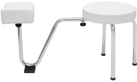 MINRS Fußpflege Stuhl 2 in 1 Pediküre Hocker Stuhl Tattoo Fußhocker Verstellbare Beinauflage PVC Pad Pediküre Fußstütze Stand für Nail Tech Spa Beauty Salon Studio Equipment Supplies (Weiß)