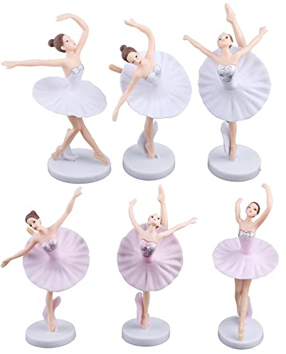 6 Stück Miniatur Figur Ballett Tänzerin Kuchen für Kuchen Dekoration Geburtstag Party Dekor Zubehör
