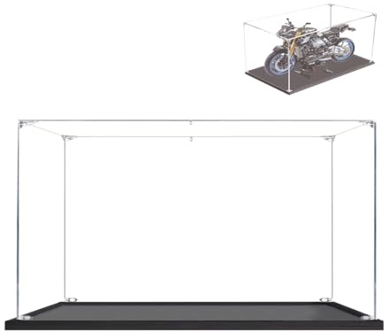 BOOVAX Vitrine für Lego 42159/42202 - Acryl Klar Schaukasten für [Yamaha-MT10-SP/Ducati-Panigale-V4S] - 50x20x35cm | 2mm (Nur Vitrine)
