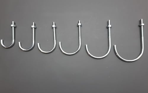 Gutta Rohrhaken M6, verzinkt - mit Mutter - für die Montage von Licht- und Trapezplatten an Rundrohre von 1/2 bis 2 Zoll (10, 1 1/4 Zoll)