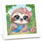Faultier Diamond Painting kinder mit Rahmen-Faultier 5D Diamond Art Anfänger Bilder Kinder,Faultier Diamant Painting Home Decor Geschenk für Kinder ab 6 Jahren(15x15cm)