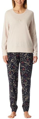 Schiesser Damen Schlafanzug lang mit Bündchen Baumwolle - Nightwear