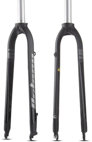 HIQIDI Bike Fork 26in 27.5in 29in Mountain Bikes Rigid Fork 1-1/8'' Straight Tube Road Bike Hard Fork Aluminum Alloy Disc Brake Bikes Front Fork Quick Release 9 * 100mm(Black,STRAIGHT_26IN)