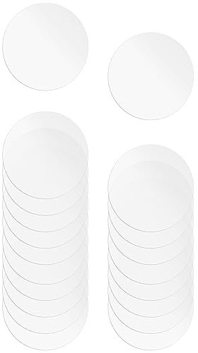 Swiixxer 18 unidades de disco acrílico transparente 4 círculos placa de acrílico círculo grueso acrílico redondo blanco placa de acrílico para bricolaje