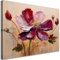 Feeby Wandbilder - Bilder Schlafzimmer - Pfingstrose Blume Rot - 120x80 cm XXL 1tlg - Wohnzimmer Bild Groß - Wohnungs - Foto Geschenk - Leinwand Wall Art - Wand Deko