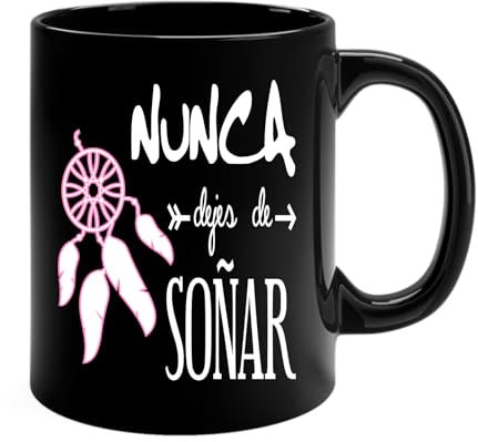 Docliick - Taza de café con frases motivadoras y original.Taza friki 350 ml, taza para regalo graciosa. Taza desayuno bonita.Nunca dejes