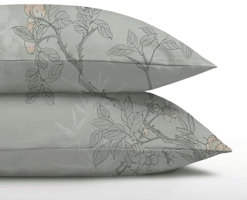 Zelesta Royalbed Kissenbezüge – Kissenbezüge Set von 2 - Resistent und Hypoallergen (Aqua Forest, 80x80 cm)