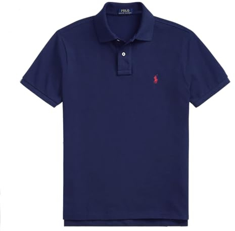 Ralph Lauren Polo in piquet vestibilità aderente., Navy, XXL