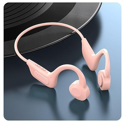 DEJIN 2025 NEW Bone Conduction Headphones, Open Ear Wireless Headphones 15H Playtime, Bluetooth 5.2 Waterproof Sport Headphone Suitable for Running,Cycling, Outdoor Sports (Pink)