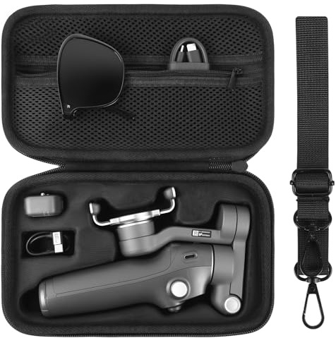 HOTUT Osmo Mobile 7P Case,Gimbal Stabilizer Travel Case for DJI OSMO Mobile 7/7P Case,PU Gimbal Hard Shell Protective Cover Shoulder Bag Compatible with DJI Osmo Mobile 7/7P Accessories