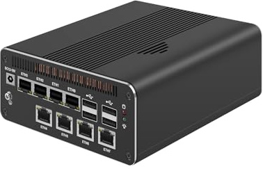 ANDAQI Micro Firewall Appliance, Mini PC, PFSense, Mikrotik, OPNsense, VPN, Router PC, Ultra 7 Processor 155H, RJ69, 8 x 2.5GbE I226-V, Type-C USB4, TF, DP, HDMI, 32G RAM, 512G SSD