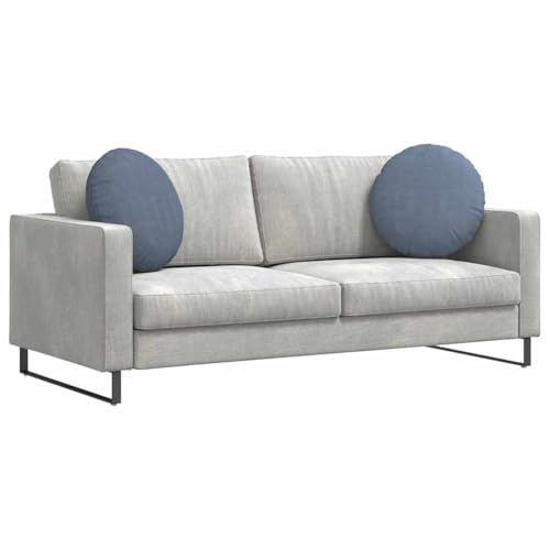 vidaXL Sitzkissen 2 STK. Cordstoff Blau Ø50 x 19 cm