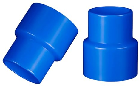 2 Pcs 75mm to 63mm Round Ducting Reducer, PVC/ABS/PP Duct Adaptor with Optional Clamps, Universal Connector for Tumble Dryer, Extractor Fan, Cooker Hood, Hydroponics - Blue