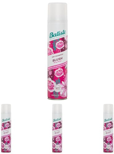 Batiste, shampoo secco in fard, 200 ml, fragranza floreale e provocante, spray senza risciacquo per rinfrescare i capelli tra un lavaggio e l'altro (la confezione può variare) (Confezione da 4)
