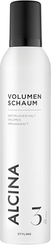 ALCINA Volumen Schaum Aerosol | 1 x 300 ml | Schaumfestiger für natürliche Sprungkraft & sichtbar mehr Volumen | Elastischer Halt ohne zu beschweren | Schöner Schwung nach dem Föhnen | Mit Panthenol