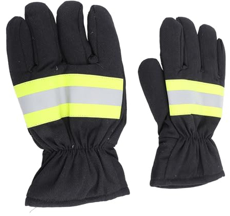 Bewinner Feuerwehrhandschuhe, Schwer Entflammbar und Bequem, 27 Cm Lang, Sicherheits-Arbeitshandschuhe für Schweißen, Schreinerei, Grillen und Rettung