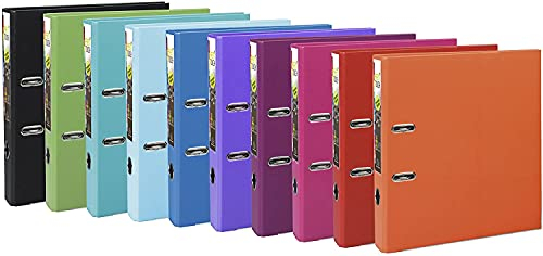 Exacompta 53244E 10er Pack Premium Kunststoff-Ordner Prem´Touch Trend. 5 cm schmal DIN A4 MAXI Ringordner Aktenordner Briefordner Büroordner Plastikordner Schlitzordner farbig sortiert