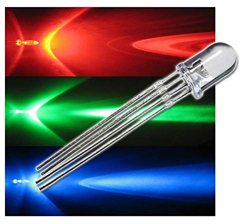 world-trading-net 50 LEDs 5mm wasserklar RGB 4-polig steuerbar Set, Leuchtdiode, bedrahtet, Diode Leuchtend, als Bauteil