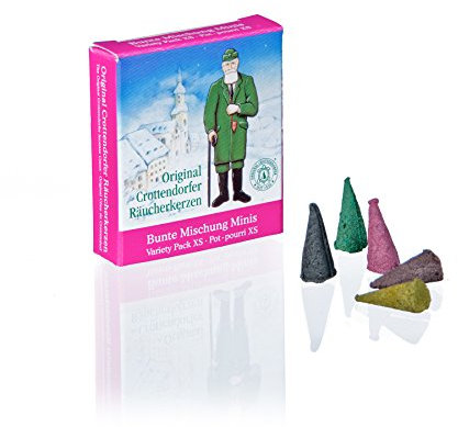 Original Crottendorfer - Mini Räucherkerzen - Duft: Bunte Mischung - Menge: 24 Stück - Größe: XS - Made in Germany