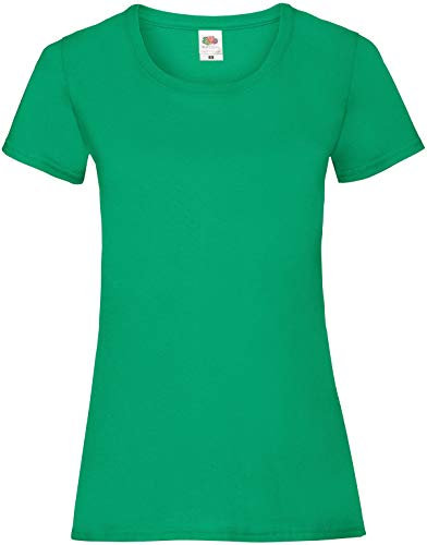 FRUIT OF THE LOOM Women's Valueweight Short Sleeve T Shirt, Kelly Green, L UK