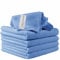 Microfibre Cleaning Cloths, 40cm x 30cm - Pack of 5, Blue, Machine Washable, Polishing, Waxing & Dusting Cloth, Lint-Free, Kitchen Towel, Car Cleaning, Microfiber