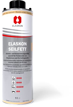 ELASKON Seilfett zur Konservierung und Schmierung von Drahtseilen / Korrosionsschutz / 1 x 1l Flasche, Sprühsystem erforderlich (nicht im Lieferumfang enthalten)