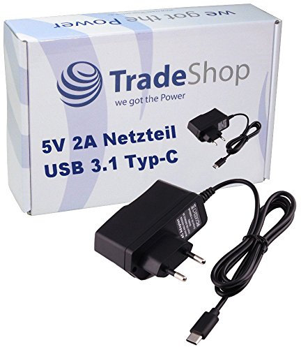 Trade-Shop 5V Schnell Ladekabel Ladegerät Netzteil USB 3.1 Typ C 2A für Nubia M2 N2 Red Magic Z17 mini S Z17S Ruggear RG760 RG850 Thomson Connect TH701 OnePlus 5T 6 Phicomm Passion 4