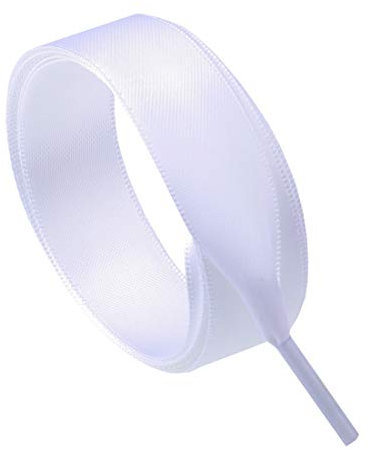 goodlace 2cm Lacci larghi a nastro piatto Lacci delle scarpe in raso 140CM Bianco