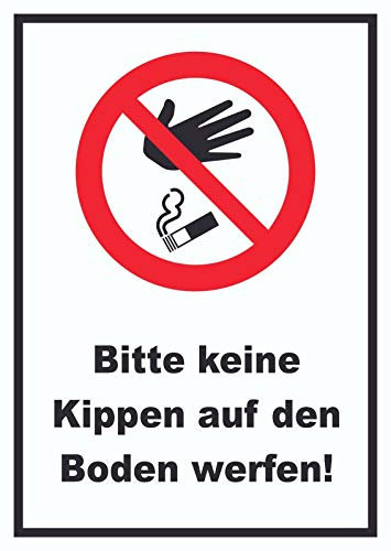 HB-Druck Bitte Keine Kippen auf den Boden werfen Schild A6 (105x148mm)