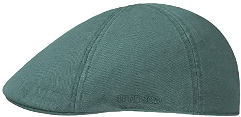 Stetson Texas Cotton Flatcap mit UV Schutz 40+ - Schirmmütze aus Baumwolle - Unifarbene Mütze Frühjahr/Sommer Petrol M (56-57 cm)