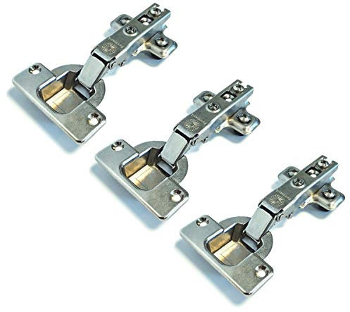 Bisagras planas Ferrari Slide-on de 40 mm con base para puerta de madera, 3 unidades