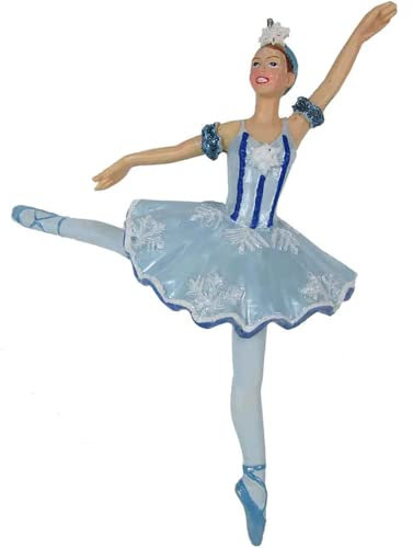 Nutcracker Ballet Gifts, Ballerina Christmas Tree Ornaments, Resin Nutcracker Ballet Decorations, Xmas Baubles for Holiday Home Decor, Queen Snowflake, 4 Inches