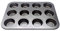 EUROXANTY Moldes de horno para 12 Magdalenas y Muffins | Acero al Carbono con Recubrimiento Antiadherente | Fácil limpieza