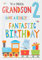 Regal Publishing Juvenile Geburtstagskarte zum 2. Geburtstag, Enkelsohn, 22,9 x 15,2 cm, Grau/Blau/Rot/Gold