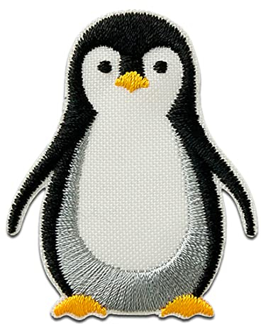 Catch the Patch Recycl Patch Pinguin Tier Antarktis Think Green - (Größe: 5 x 4 cm) – Aufbügler & Applikationen in verschiedenen Größen – Ideal für Kleidung, Schulranzen, Jeans & Rucksäcke