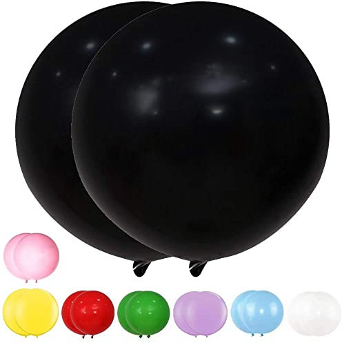 DIWULI XXL Schwarze Luftballons - 2 Stück Riesen-Ballons