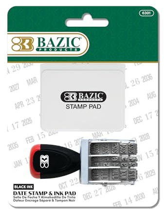 BAZIC Products Date Stamp with Ink Pad 1 Count