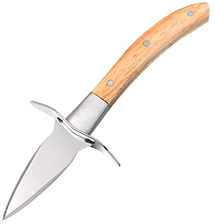 Hemoton Oyster Shucking Clam Shellfish Seafood Opener Tools with Leather Case Stainless Steel Oyster Shucker Cutters Seafood Tools