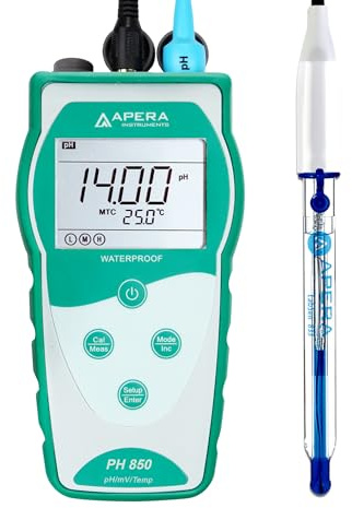 Apera Instruments PH850-HF Tragbares pH-Messgerät | Messen von Lösungen mit starker Säure oder Flusssäure (pH-Messbereich: 0 bis 14,00)
