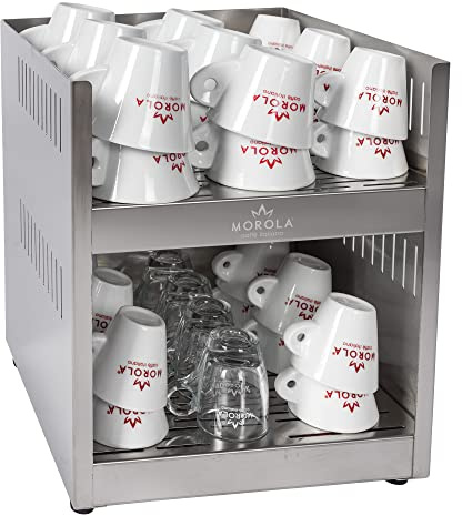 Scaldatazze Morola - Capienza 32 Tazze - Macchina Riscaldamento Tazzine Espresso - Scalda Tazze in Acciaio INOX - Made in Italy