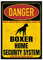 Boxer deutscher Dog Schild Danger Security System Türschild Hundeschild Warnschild Sicherheitsschild Hund Privatgrundstück Hundewarnung Warnung vor dem Hund