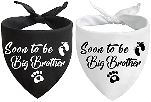 Yangmics Direct Soon to Be Big Brother Blue Dog Bandanas, Gender Revealing Dog Scarf Photo Prop, Pet Accessories for Dog Lovers, Pet Baby Ankündigung Schal Zubehör, 2 Stück
