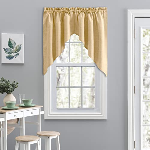 Ellis Curtain Lisa Solid 56 x 36 Tailored Swag, Butter
