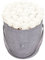 EMMIE GRAY CLASSIC INFINITY ROSENBOX | VELVET GRAY | Runde Flowerbox - Infinity Rosen in grauer Samtbox - 1-3 Jahre Haltbarkeit - Echte Rosen, die jahrelang blühen - Haltbare Rosen (L, Pure White)