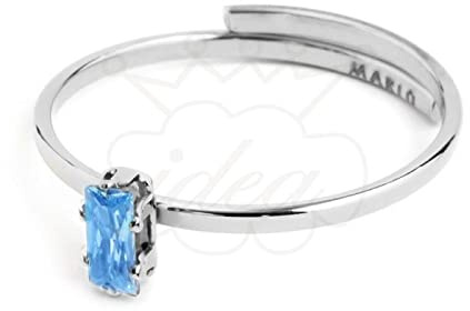marlu ANELLO CON CRISTALLO BAGUETTE ACQUAMARINA ACCIAIO 2an0046-am